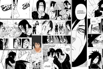draw manga comic,webtoon anime,graphic novel,comic covering manga style for you