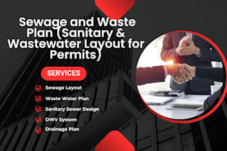 design a complete sewage and waste water layout plan for your building