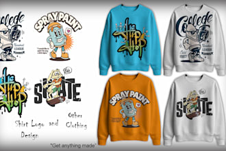 do clothing graphic and full sleeves shirt logo design