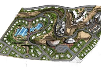 design 2d 3d,resort site, and render site plans, master plans for commercial use