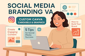 social media branding canva graphics design carousel personal virtual assistant