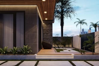renovate 3d villa exterior,apartment rendering,cgi facade,fence,gate design,pool