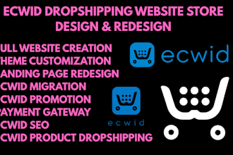 build setup design ecwid redesign ecwid dropshipping website store via syncee
