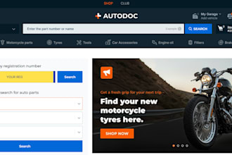 design auto parts website, automotive website, car accessories website