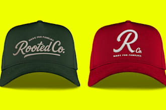 do realistic embroidery for a hat mockup