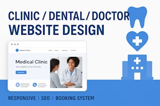 design modern clinic dental doctor healthcare and hospital website