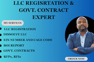 register llc, get ein, cage code for govt contracts