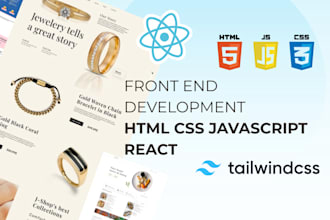 do front end development html css javascript react