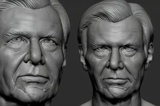 do realistic 3d head model face sculpt bust model in zbrush stl for 3d printing