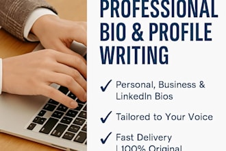 write or edit professional bios and profile content