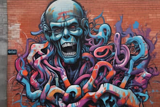 do graffiti and pop art canvas designs and mural designs