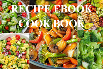 be food recipe cookbook cook book design recipe book meal plan writer