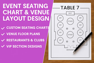 design event seating charts, floor plans, restaurant layouts and VIP sections