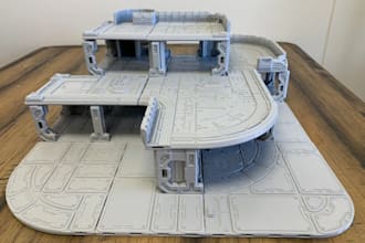 create 3d wargaming terrain, trpg scenery, sci fi building, ruin, bunker, tower