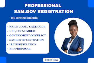 sam gov registration, get cage code, obtain uei, ein, and llc registration