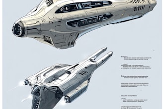 draw spaceship concept art or design a starship or scifi vehicle