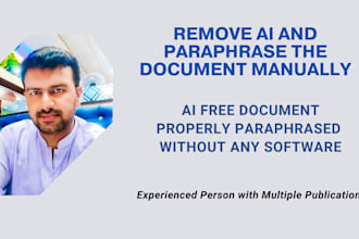 review, paraphrase and humanize academic documents manually
