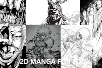 draw anime character manga panel vtuber model custom art twitch banner pfp