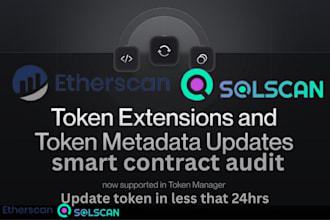 do token metadata update on solscan, etherscan, smart contract audit solidity