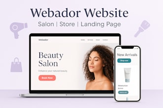clone webador salon ecommerce website, webador online store,webador landing page