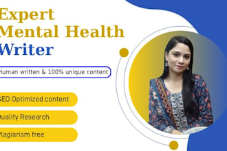 write mental health blogs articles and pages