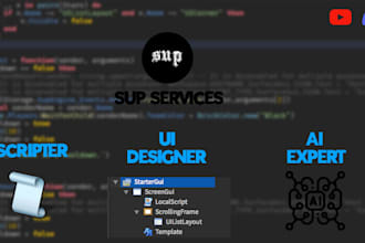 script and UI design your roblox game