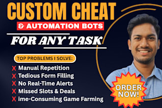 build custom cheat bots and automation scripts for games, booking, or web tasks