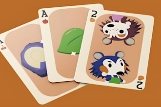 create educational playing card for kids custom illustration colorful flash card