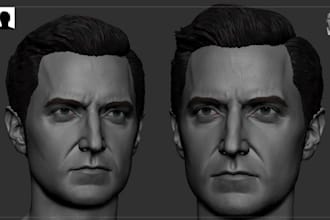 realistic 3d head model face likeness bust sculpt in zbrush stl file 3d printing