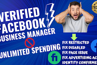 make unlimited spending limit verified fb business  manager ad account