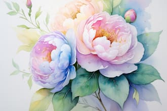 draw realistic botanical watercolor illustration