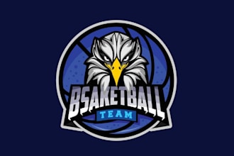 design a modern, minimalist basketball logo for your business