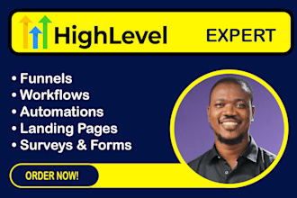 build gohighlevel landing pages, funnels and workflows