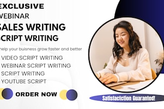write converting and engaging webinar script, powerpoint  presentation slides