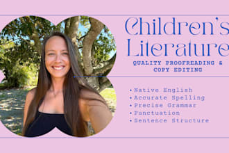 proofread and copy edit literature for children