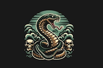 design an eye catching snake logo for your startup or tech brand