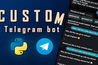 create a custom telegram bot tailored to your needs