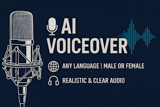 create a realistic ai voiceover in english or any language