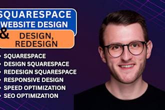 design, redesign squarespace website or build website development squarespace