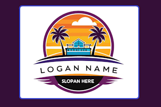 handcraft a creative and original hotel travel logo design