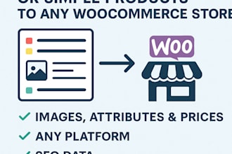 import variable or simple products to any woocommerce store