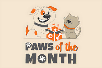 do modern minimalist cute pet, cat, dog, animal logo and any graphics design