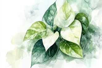 create botanical illustrations of flowers, plants, line art