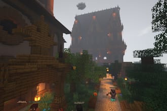create minecraft best house  and best garden