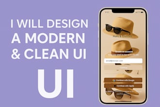 design a clean app or website UI using figma visual only