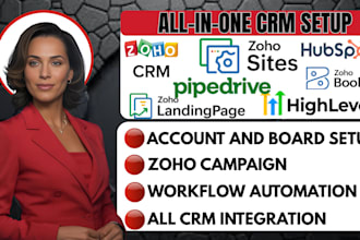 zoho CRM setup zoho site zoho landing page hubspot pipedrive gohighlevel website