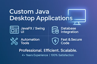 develop a custom java desktop or console application for you