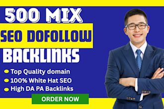 do 320 mix backlinks to high authority websites with da pa