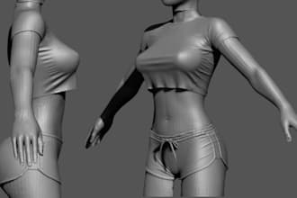 realistic unisex clothing animation 3d second life model 3d garment 3d fashion