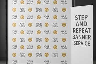 design eye catching unique backdrop and step and repeat banner